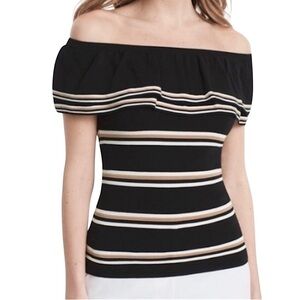 💥SALE💥WHBM OFF-SHOULDER RUFFLE KNIT TOP SZ MED